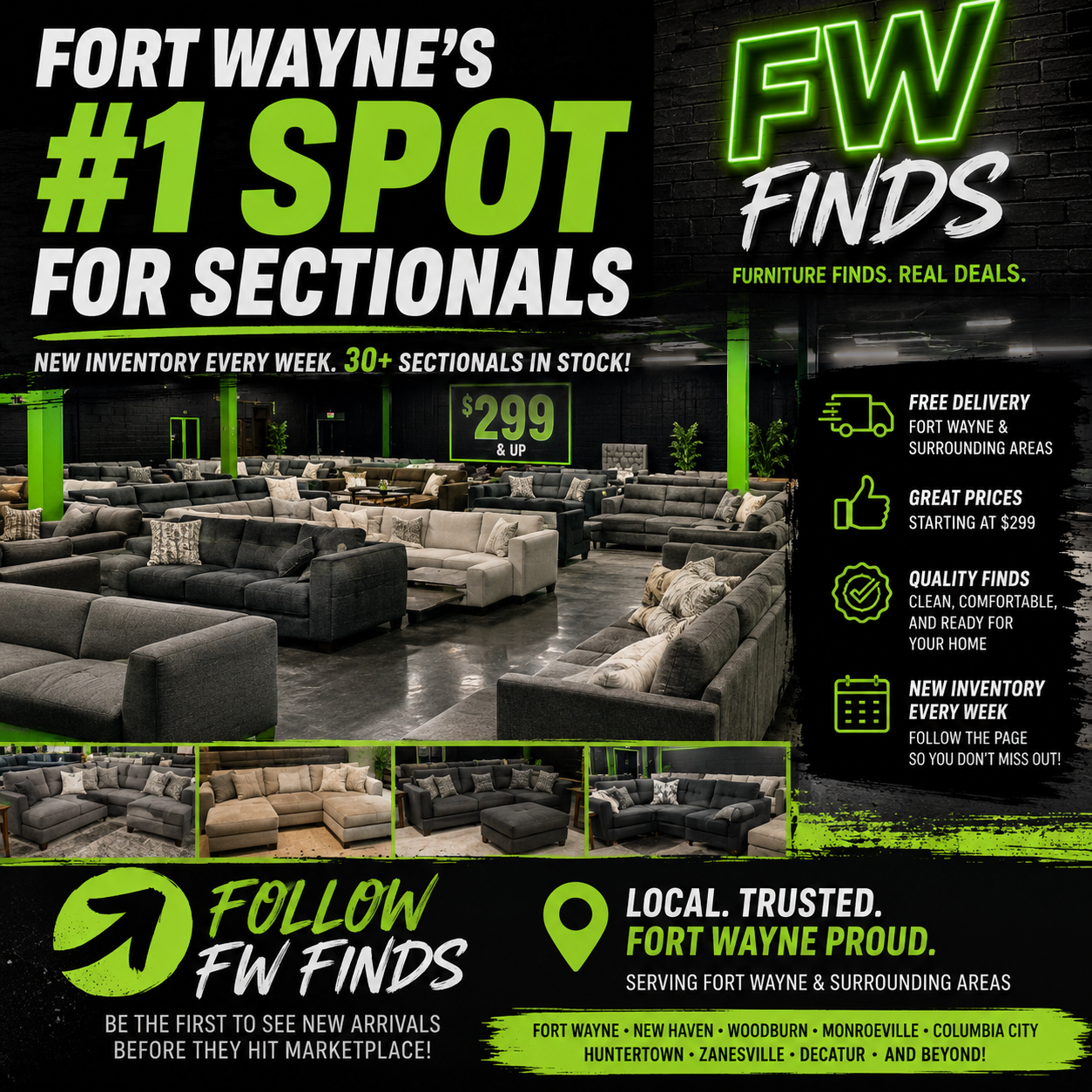 FW Finds delivery, install and haul-away service in Fort Wayne